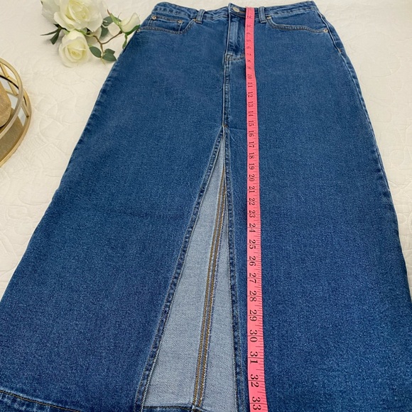 STEVE MADDEN WOMEN’S DENIM MIDI SKIRT COLOR LIGHT WASH SIZE S - Picture 8 of 13